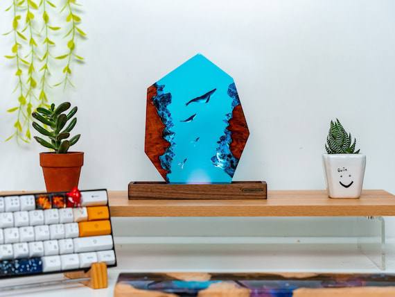 POLYGON DEEP Whale Sea, Night Light, Epoxy Lamp, Resin Lamp, Resin Night  Light