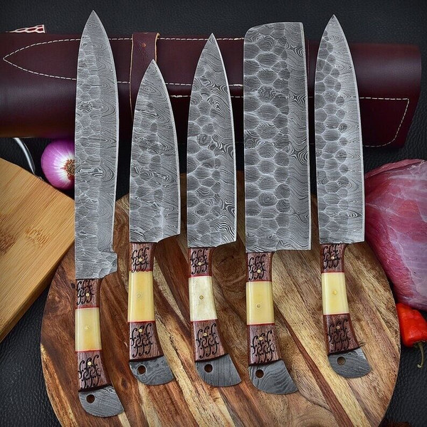 Handforged Chef Knife Set, Damascus Steel Knives, Chef Knive - Inspire  Uplift