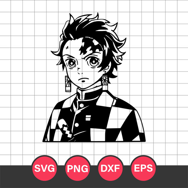 Kamado Tanjiro Svg, Anime Manga Svg, Demon Slayer Svg, Anime Svg, png, eps,  dxf digital download.