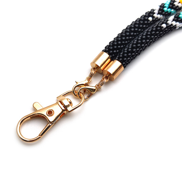 Beaded and Leather Lanyard