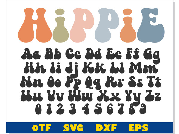 Hippie font otf, Hippie font svg, Retro Font svg, Retro Font - Inspire ...