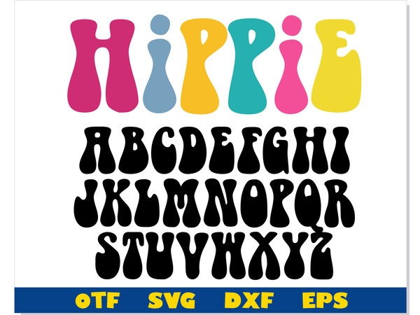 Hippie Font OTF, Hippie Font svg Cricut, Retro Font svg, 70s - Inspire ...