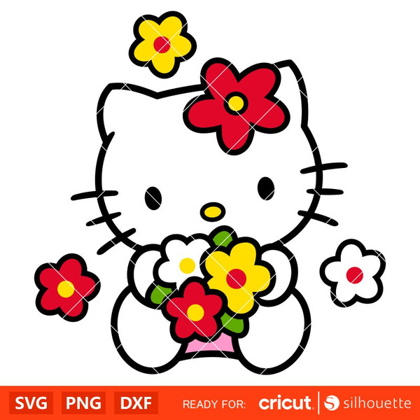 Kawaii Hello Kitty Svg For Cricut Digital Files Perfect for