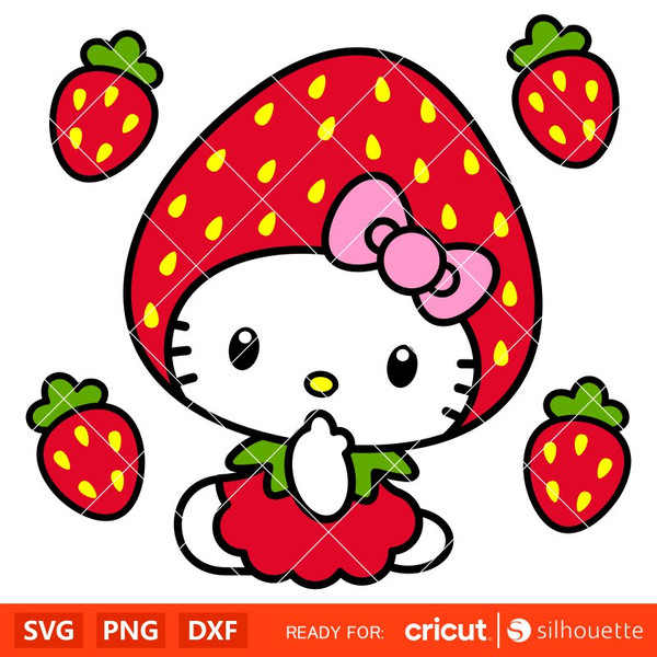 Kawaii Hello Kitty Svg For Cricut Digital Files Perfect for