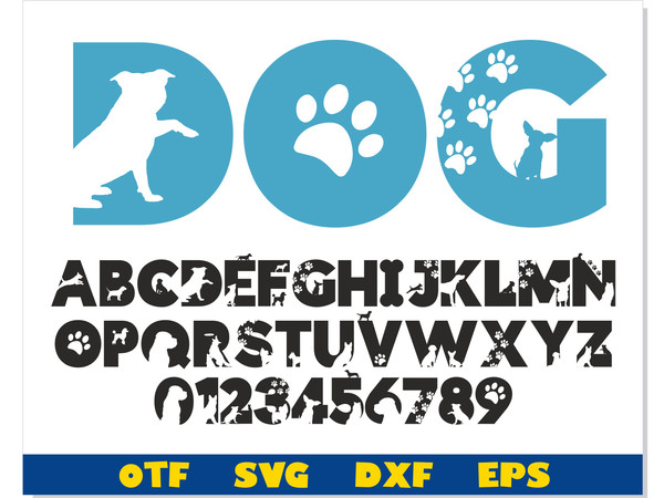 Dog Font svg Cricut, Dog Font otf, Dog Font png, Paw font sv - Inspire ...
