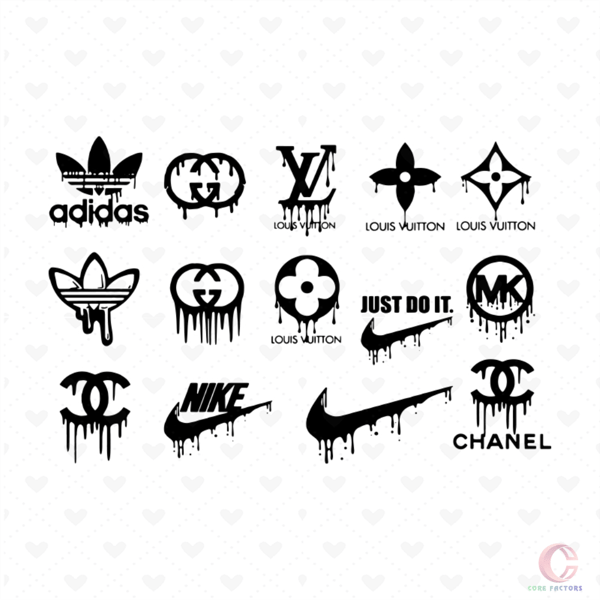 Fashion Dripping Logo Bundle Svg, Adidas Svg, Gucci Svg, Louis Vuitton Svg,  Nike Svg, Brand Logo Svg, Instant Download