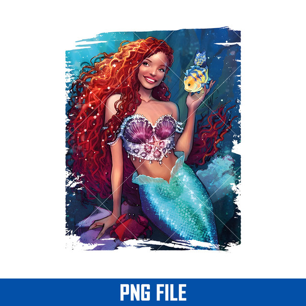 Disney The Little Mermaid Ariel Shell Portrait png, sublimat - Inspire  Uplift