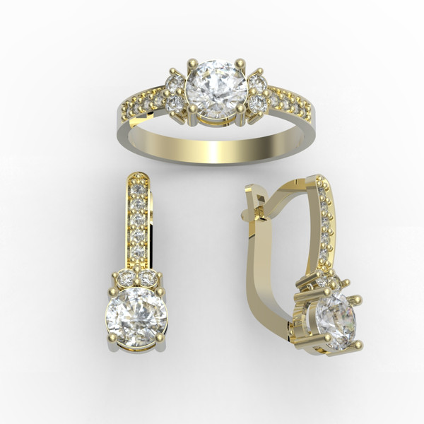 3d model of a jewelry ring and earrings with a large gemstones for printing (1).jpg