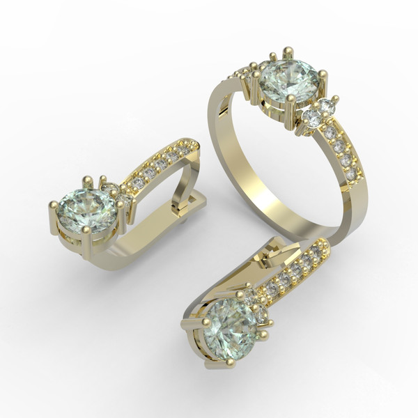 3d model of a jewelry ring and earrings with a large gemstones for printing (5).jpg