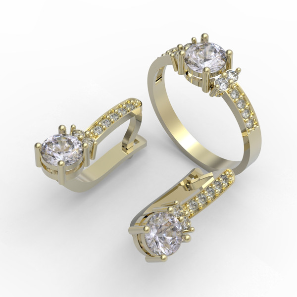 3d model of a jewelry ring and earrings with a large gemstones for printing (6).jpg