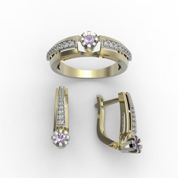 3d model of a jewelry ring and earrings with a large gemstone for printing (2).jpg