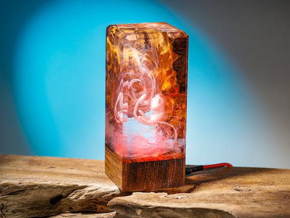 Resin Lamp Epoxy Lamp Wood Lamp Mood Lamp One of a Kind 