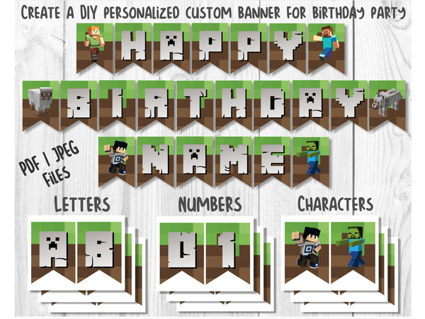 minecraft printable letters image free - printabler.com