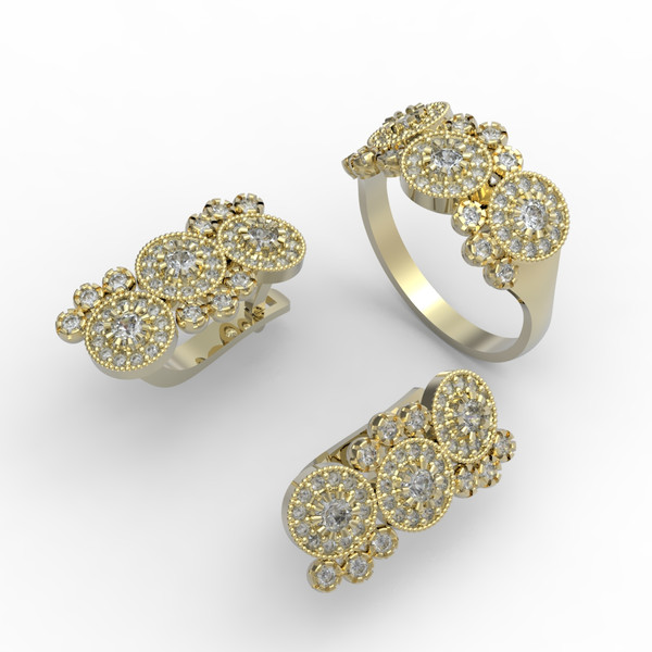 3d model of a jewelry ring and earrings with a large gemstones for printing (5).jpg