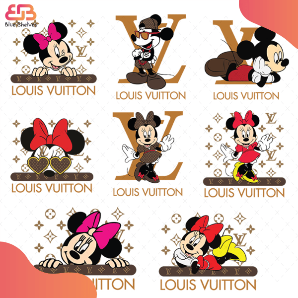 Disney Louis Vuitton Bundle Svg, Brand Svg, Mickey Mouse Svg