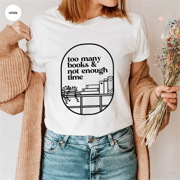 Aesthetic Book Graphic Tees, Reading Book T-Shirts, Cute Lib