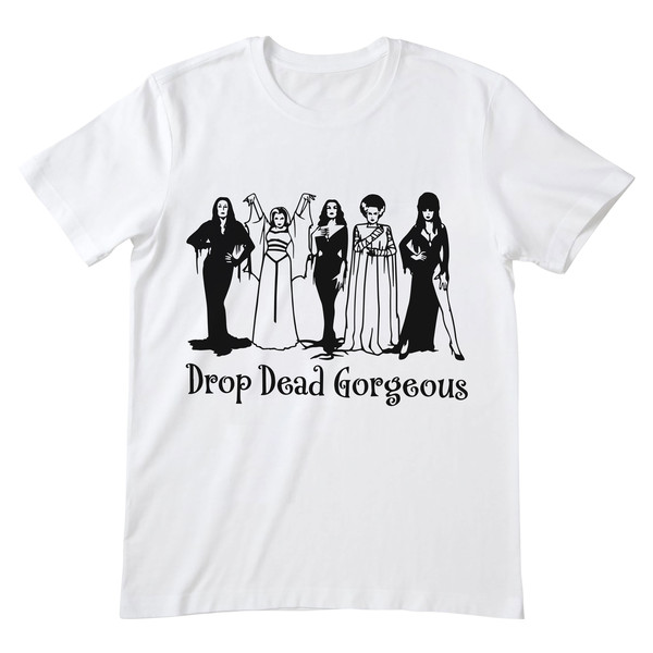 Drop Dead Gorgerous Elvira Shirt, Elvira T Shirt, Elvira Film Series T  Shirt, Horror Film Shirt, Elvira Movies