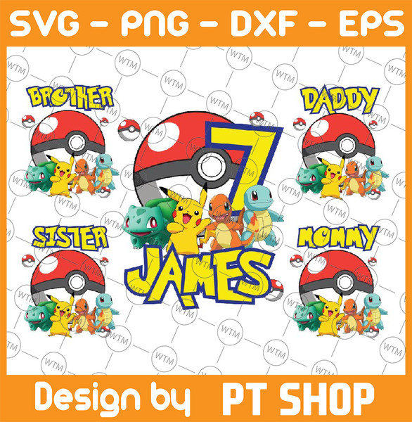 Personalized Name And Age Pokemon Birthday Png, Custom Name, - Inspire  Uplift