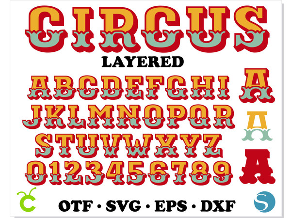 colored circus font