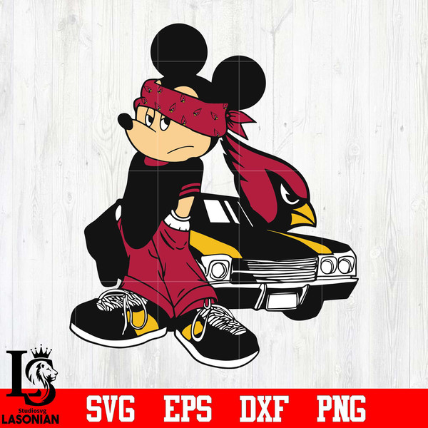 Arizona Cardinals Gangster Mickey Mouse svg, digital download.jpg