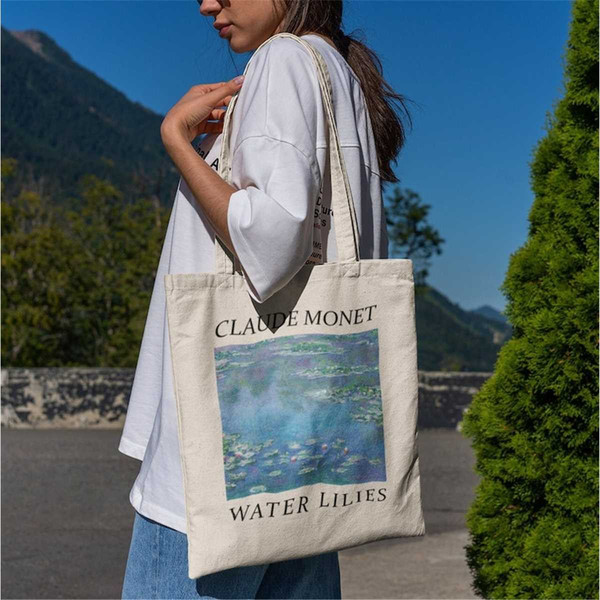 Claude Monet Tote Bag Monet Bag Water Lilies Tote Bag 