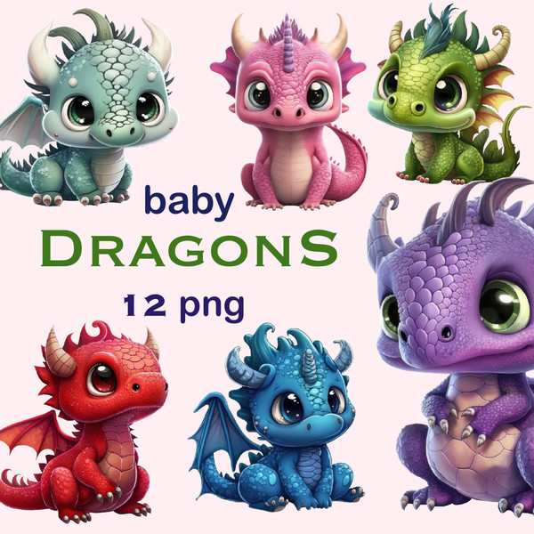 cute baby cartoon dragons