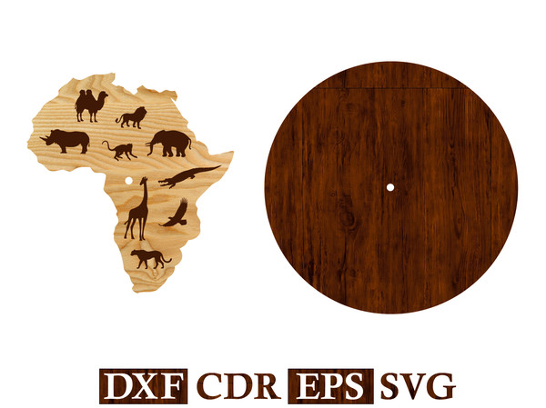 Wall Clock African animals Vector file 2.jpg