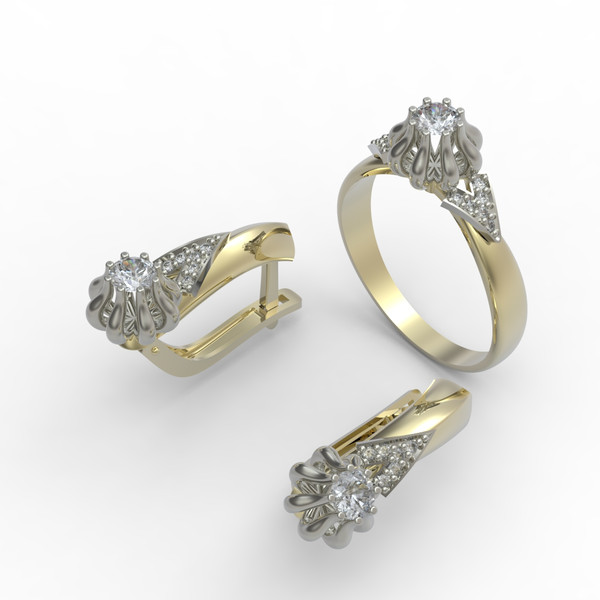 3d model of a jewelry ring and earrings with a large gemstone for printing (4).jpg