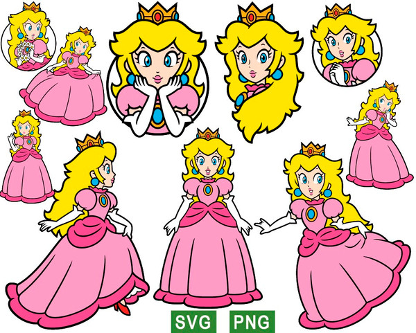 Princess Peach Mario Vector Art, Icons, and Graphics for Free Download