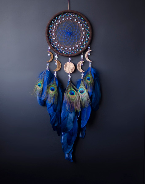 blue peacock dream catcher 2.jpg