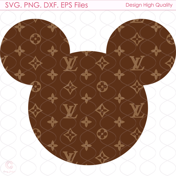Louis Vuitton round logo without background embroidery design