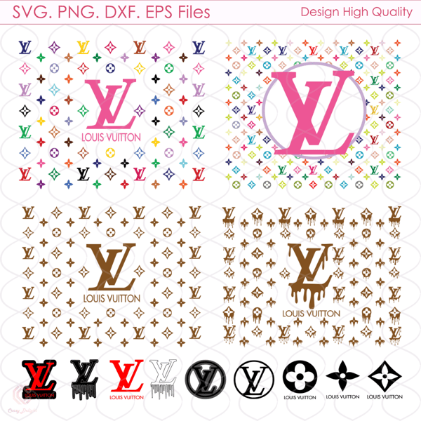 LV Pattern Logo Svg, Bundle Logo Svg, LV Pattern Svg, LV Logo Bundle Svg