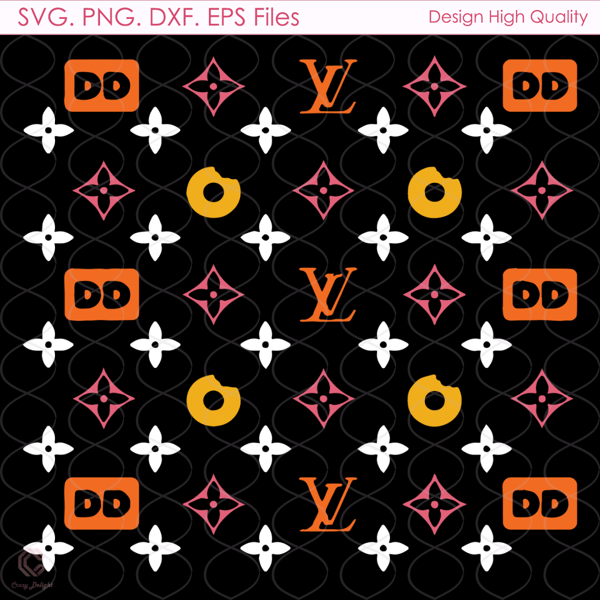 Louis Vuitton round logo without background embroidery design