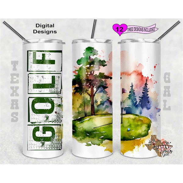 Golf Tumbler Wrap, Watercolor Tumbler Wrap, 20oz Sublimation - Inspire  Uplift