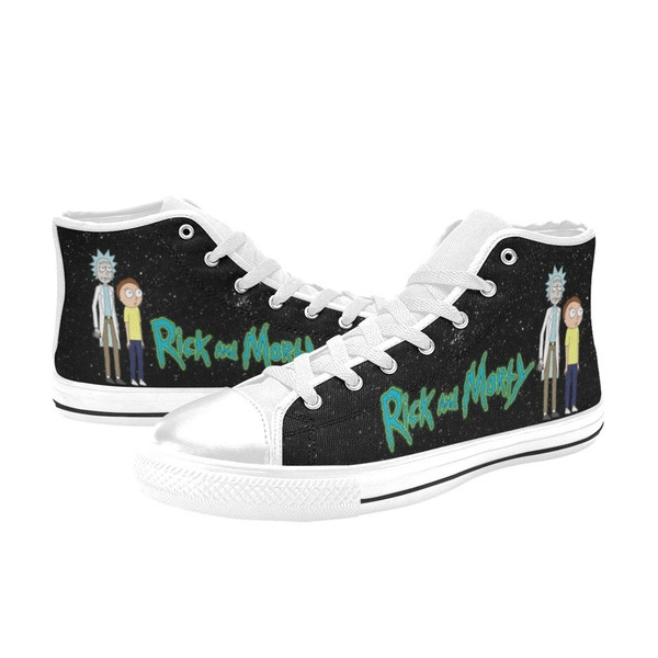 Rick And Morty Custom Adults High Top Canvas Shoes for Fan, Women and Men, Rick And Morty High Top Canvas Shoes