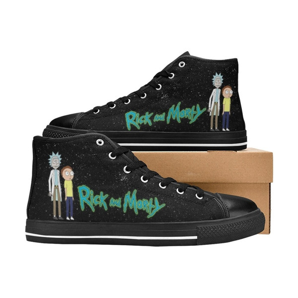 Rick And Morty Custom Adults High Top Canvas Shoes for Fan, Women and Men, Rick And Morty High Top Canvas Shoes