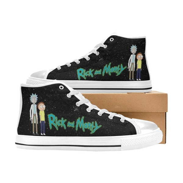 Rick And Morty Custom Adults High Top Canvas Shoes for Fan, Women and Men, Rick And Morty High Top Canvas Shoes