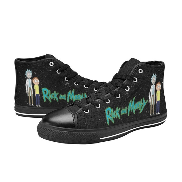 Rick And Morty Custom Adults High Top Canvas Shoes for Fan, Women and Men, Rick And Morty High Top Canvas Shoes