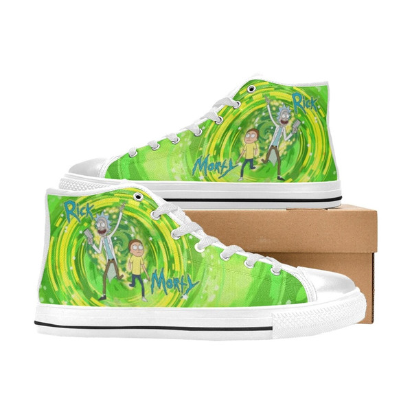 Rick And Morty Custom Adults High Top Canvas Shoes for Fan, Women and Men, Rick And Morty High Top Canvas Shoes