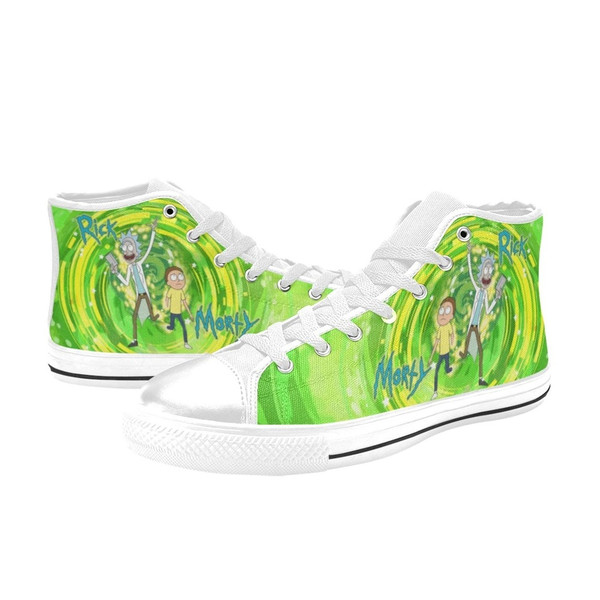 Rick And Morty Custom Adults High Top Canvas Shoes for Fan, Women and Men, Rick And Morty High Top Canvas Shoes