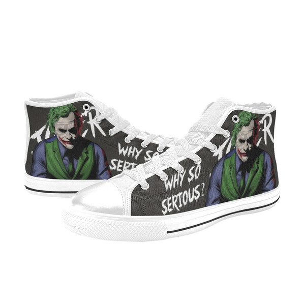 Joker Custom Adults High Top Canvas Shoes for Fan, Women and Men, Joker High Top Canvas Shoes, Joker DC Comics Sneaker