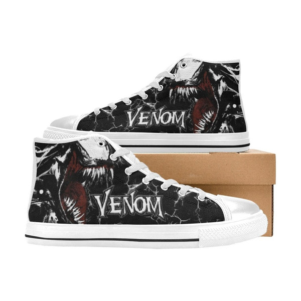 Venom Custom Adults High Top Canvas Shoes for Fan, Women and Men, Venom High Top Canvas Shoes, Venom Marvel Comics Shoes