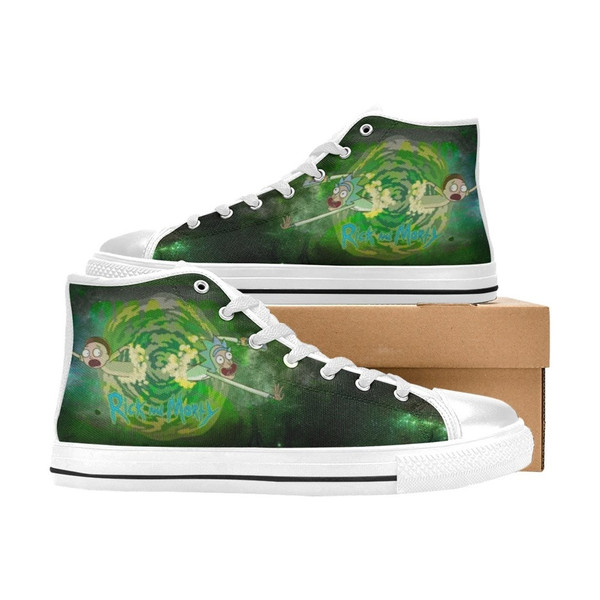 Rick And Morty Custom Adults High Top Canvas Shoes for Fan, Women and Men, Rick And Morty High Top Canvas Shoes