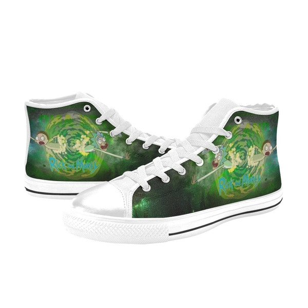 Rick And Morty Custom Adults High Top Canvas Shoes for Fan, Women and Men, Rick And Morty High Top Canvas Shoes