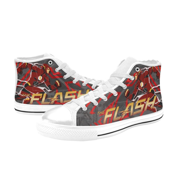 The Flash Custom Adults High Top Canvas Shoes for Fan, Women and Men, The Flash High Top Canvas Shoes, The Flash Sneaker