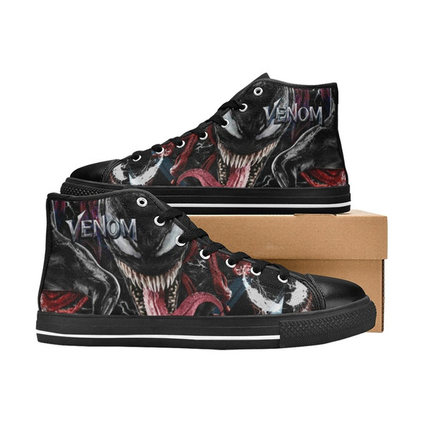 Venom Custom Adults High Top Canvas Shoes for Fan, Women and Men, Venom High Top Canvas Shoes, Venom Sneaker