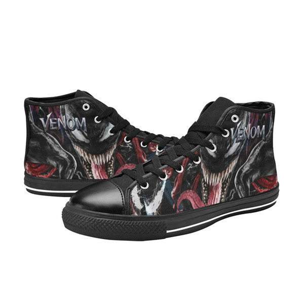 Venom Custom Adults High Top Canvas Shoes for Fan, Women and Men, Venom High Top Canvas Shoes, Venom Sneaker