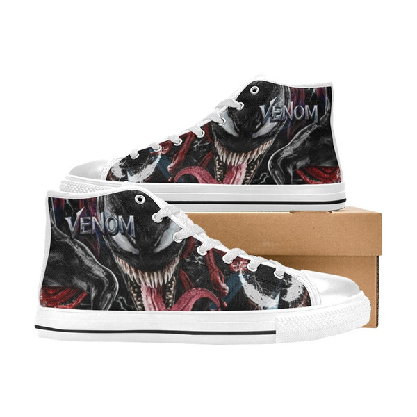 Venom Custom Adults High Top Canvas Shoes for Fan, Women and Men, Venom High Top Canvas Shoes, Venom Sneaker