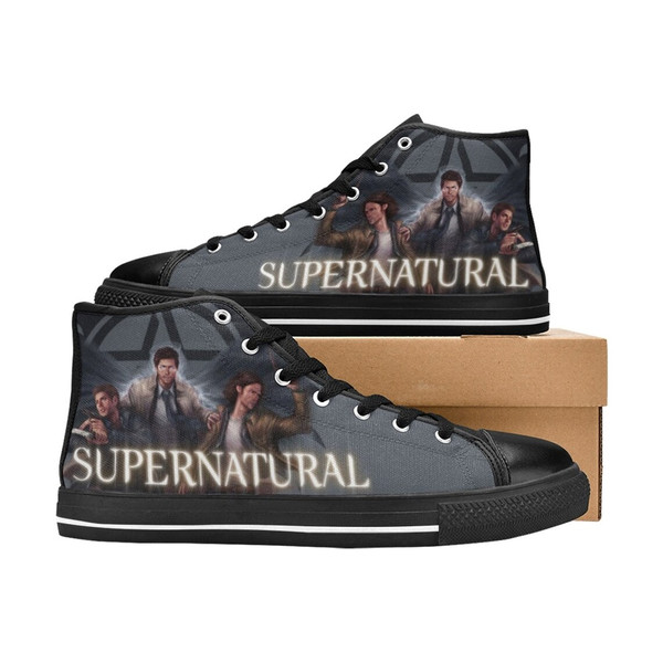 Supernatural Horror Movies Themed Custom Adults High Top Canvas Shoes for Fan, Women and Men, High Top Canvas Shoes