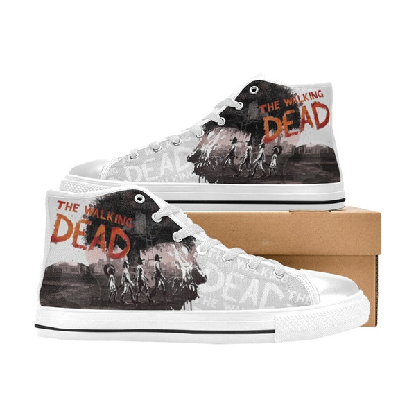 The Walking Dead Custom Adults High Top Canvas Shoes for Fan, Women and Men, The Walking Dead High Top Canvas Shoes